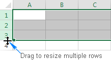 Changing the height of multiple rows
