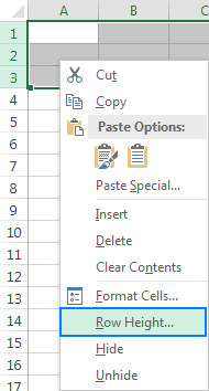 make rows different heights word for mac