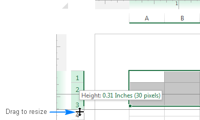Setting the row height in inches