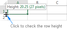 Высота строки Excel