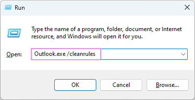 Clean all rules in Outlook.