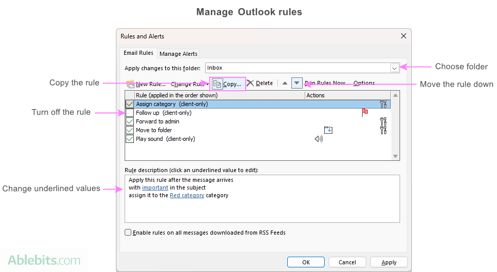 Outlook rules with examples: how to create, manage and use