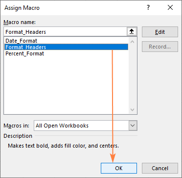 create keyboard shortcut for excel