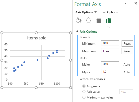 microsoft excel for mac why does my x axis not pull