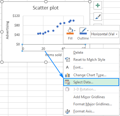 How to make a scatter plot in Excel