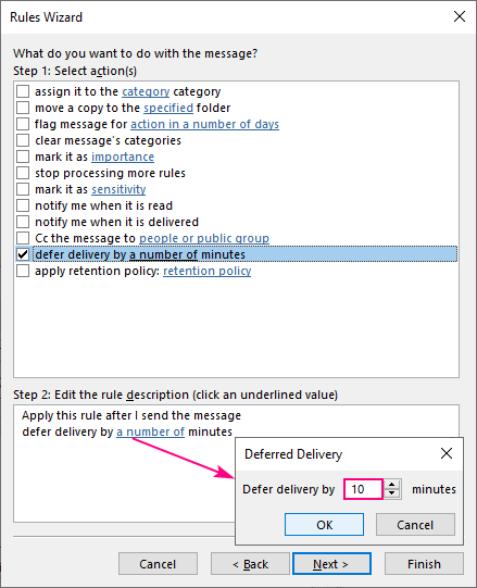 how to delay delivery in outlook mac