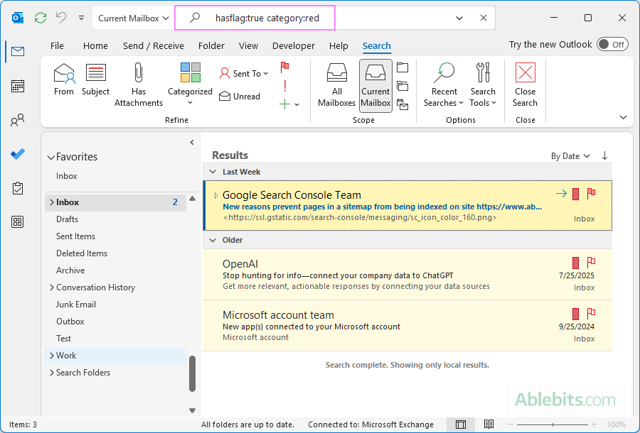 Using custom search filters in Outlook. Using custom search filters in Outlook.