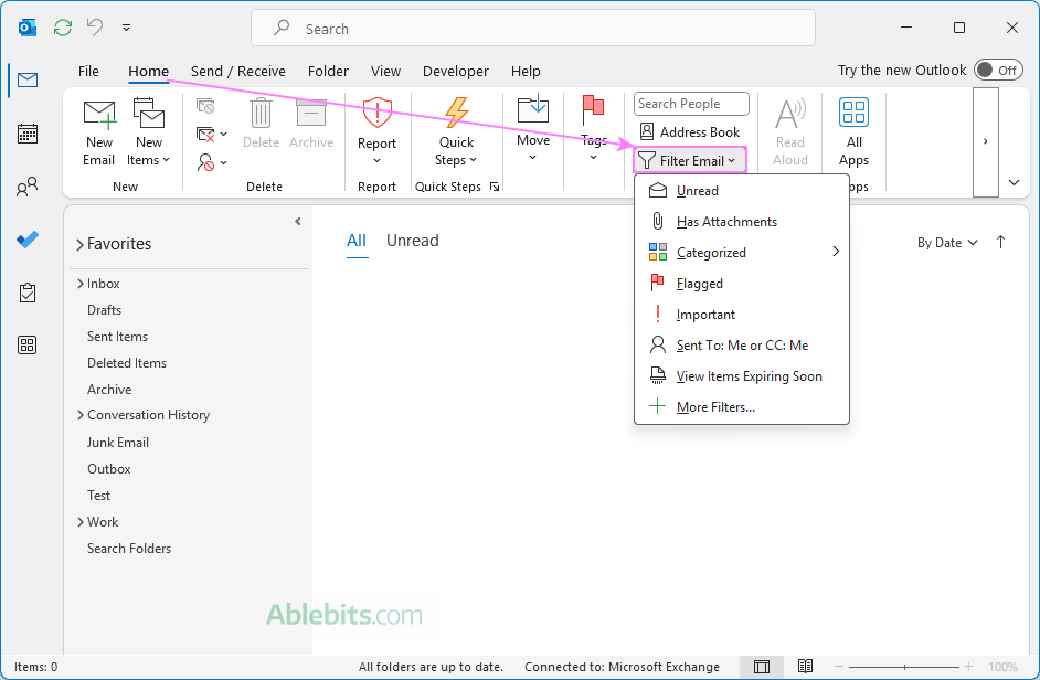 Filter emails in Outlook 365. Filter emails in Outlook 365.