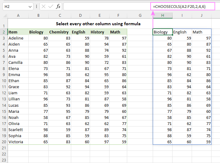 How To Select Every Other Or Every Nth Column In Excel 6219