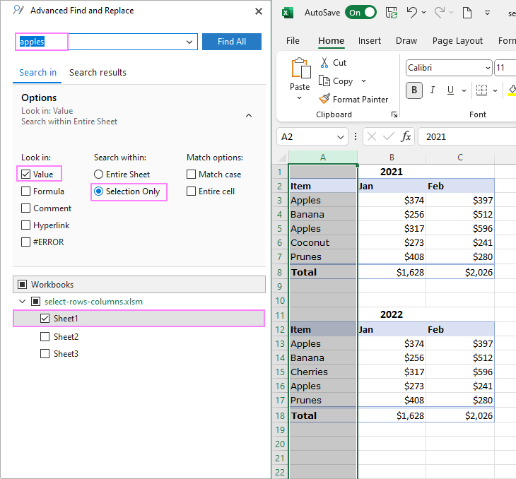 Excel Select Rows Based On Cell Value Formula