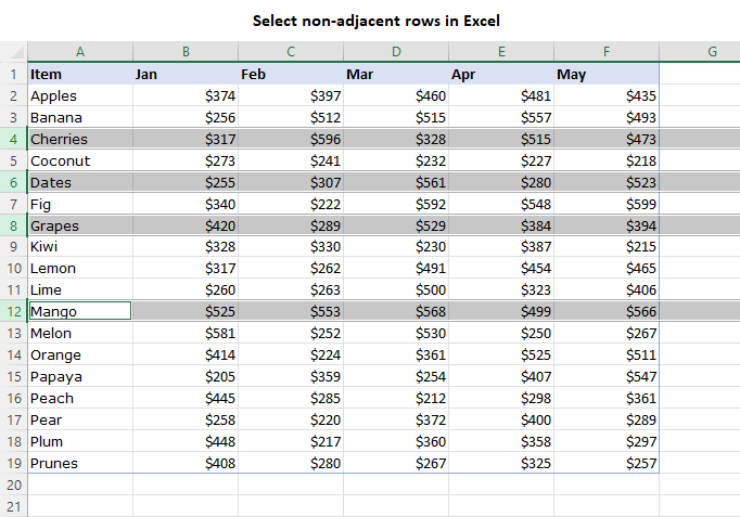 how-to-select-rows-and-columns-in-excel