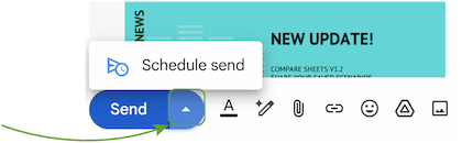 The Schedule send option in the dropdown menu next to the Send button.