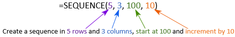 Excel SEQUENCE Formel