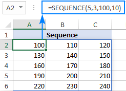 Excel SEQUENCE function