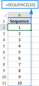 Creating a 1 column sequence with a formula