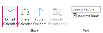 E-mail Calendar in Outlook