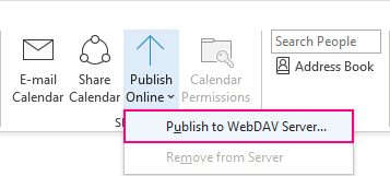 publish your calendar on a webdav server outlook 2013