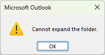 Cannot expand a shared folder in Outlook.