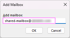 Add the shared mailbox to Outlook.