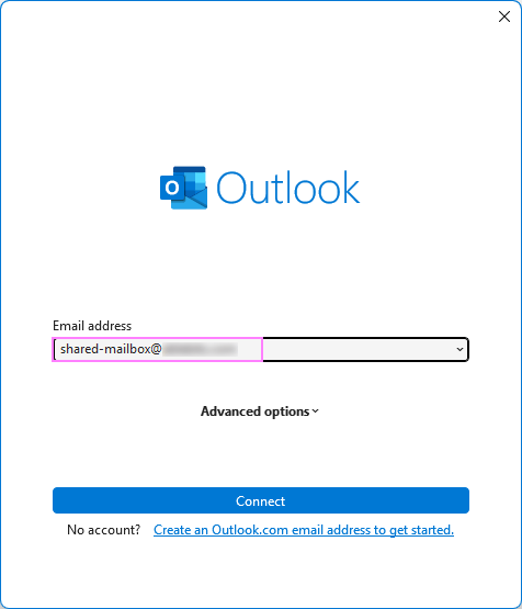 Add a shared mailbox as a separate account in Outlook.