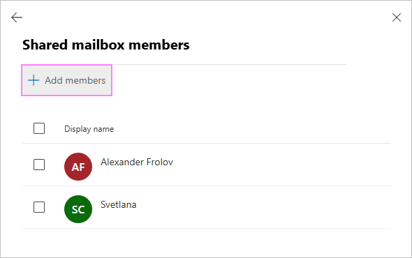 Add a user to the shared mailbox.