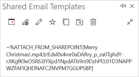 An email template with an inserted macro to attach a file