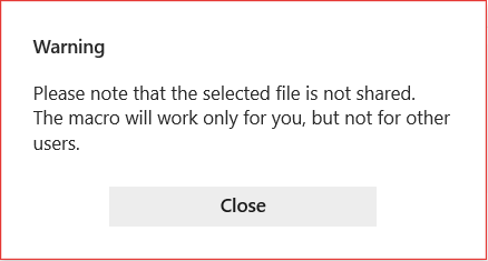 Warning that the file you paste isn’t shared