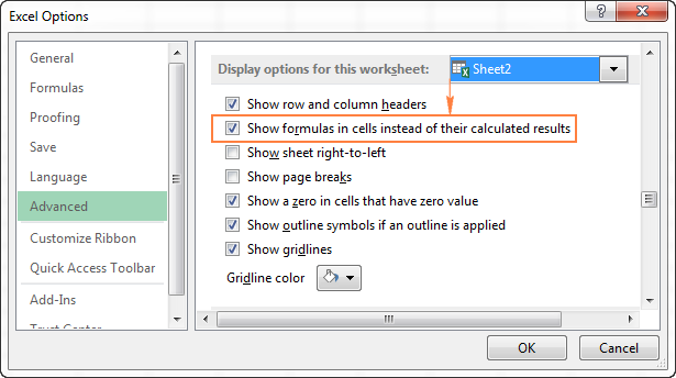 what do you press to see the formula in a cell in excel for mac