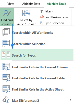 Search for typos in Excel