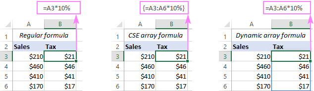 Công thức mảng tràn trong Excel