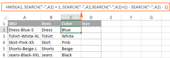 Use the MID function to extract the characters between the 2nd and 3rd hyphens.