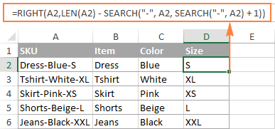 (Use the RIGHT function to extract the characters after the 3<sup>rd</sup> hyphen.