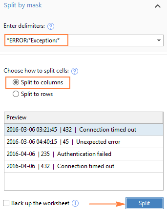 split string text excel mask character delimiter comma strings