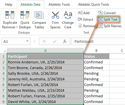 How to split cells in Excel Text to Columns Flash Fill and formulas