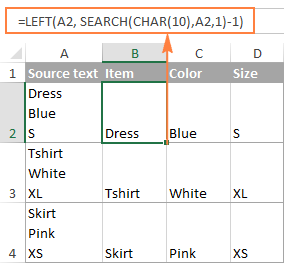 split text excel string formula separate character space cell break line numbers delimiter mask cells comma strings into splitting ablebits