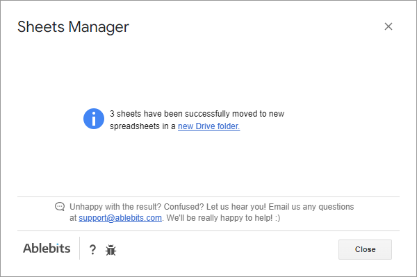 Split Google sheet into multiple sheets or files
