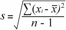 Sample standard deviation formula