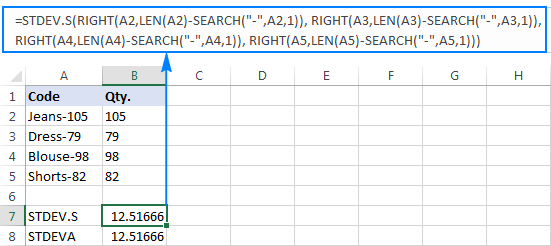 Standard Deviation In Excel Functions And Formula Examples