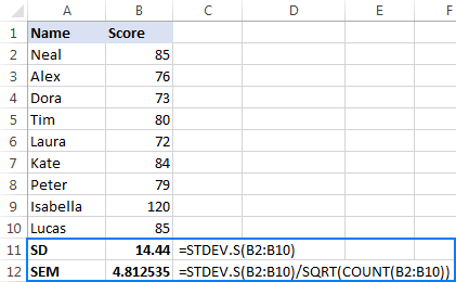 how to calculate standard error