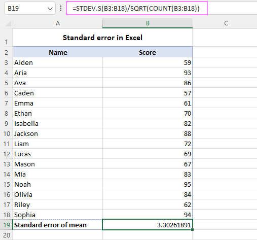 how to calculate standard error