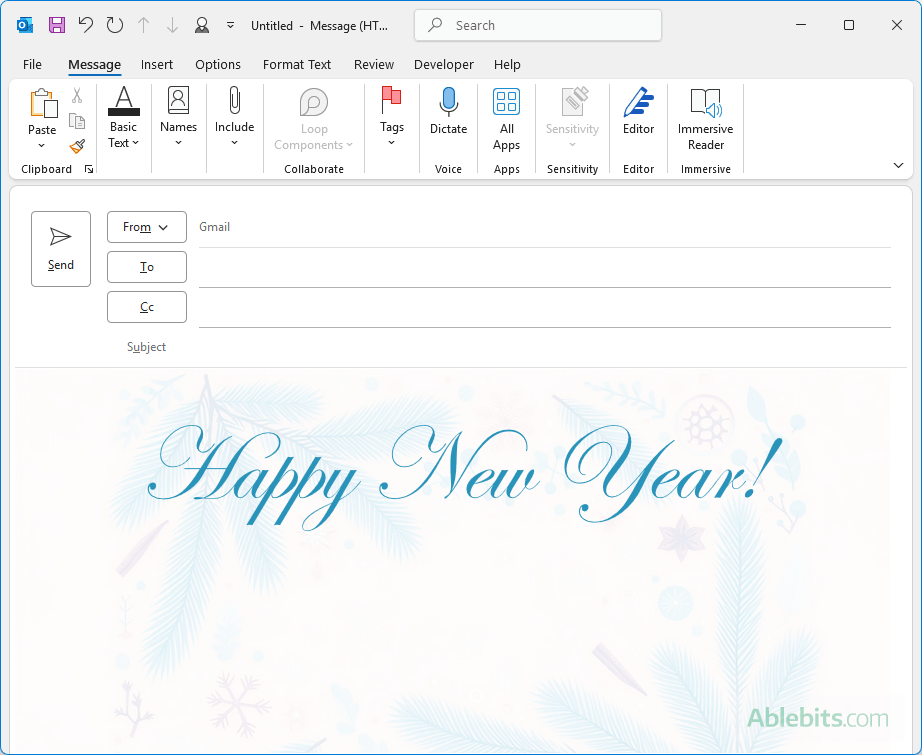 Christmas stationery for Outlook