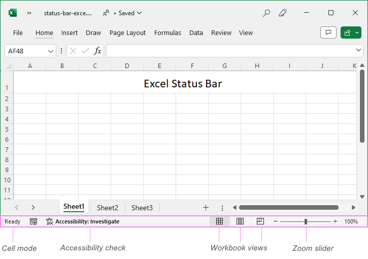 Status bar in Excel how to customize and use