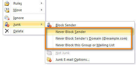 how to make span go to junk folder in outlook 2016