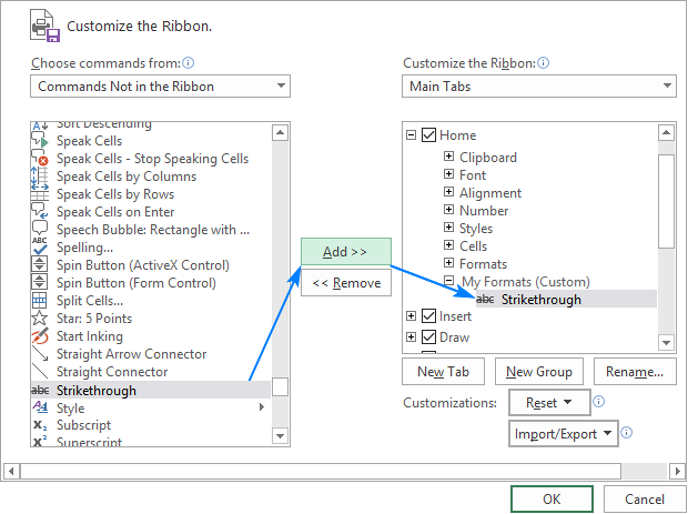 excel 2011 for mac shortcut for font strikethrough