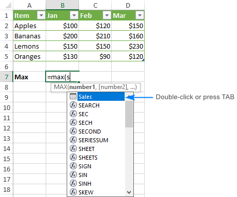 Structured References In Excel Tables, Excel Reference Table Based On Cell Value