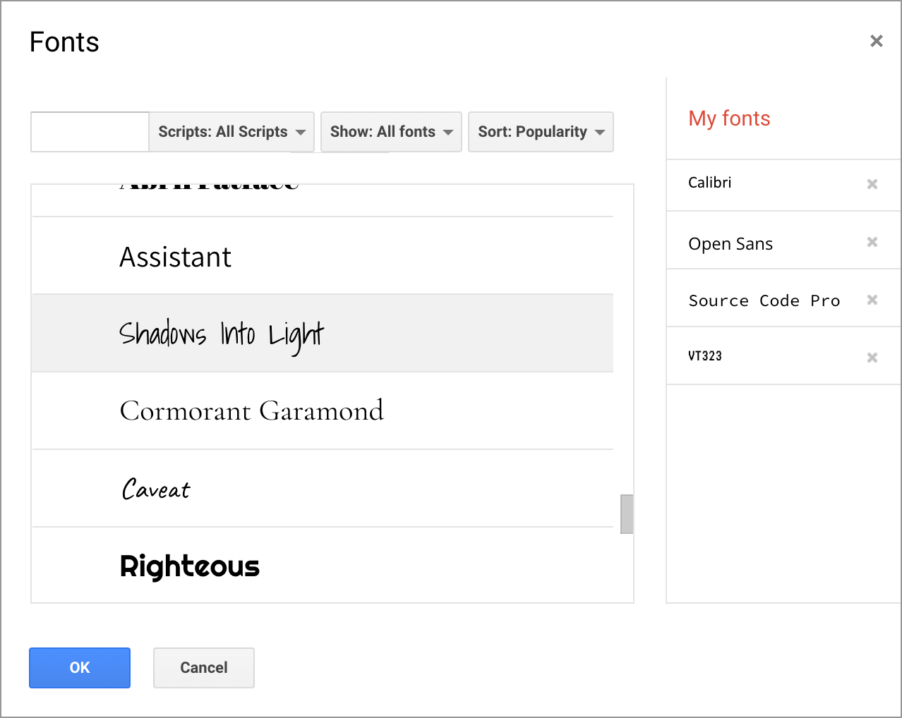 Add more fonts to Google Sheets.