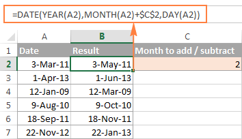 excel formula to add days to date