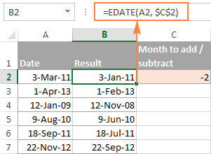 excel subtract dates formula