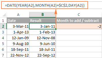 excell calculate subtract dates