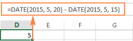 excel formula subtract from todays date